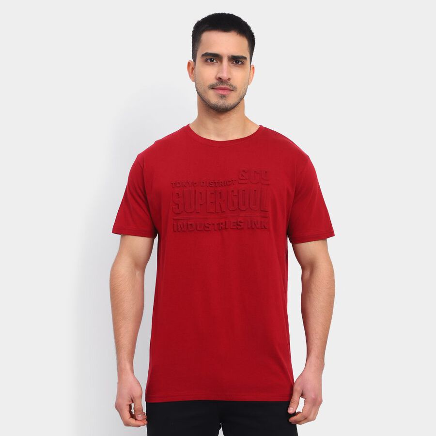 Men's 100% Cotton T-Shirt, Maroon, large image number null